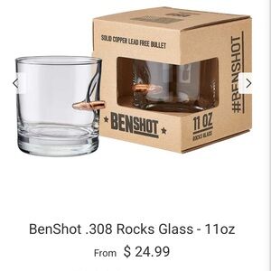 Set of 2 Cocktail Glasses with Copper Bullet in side